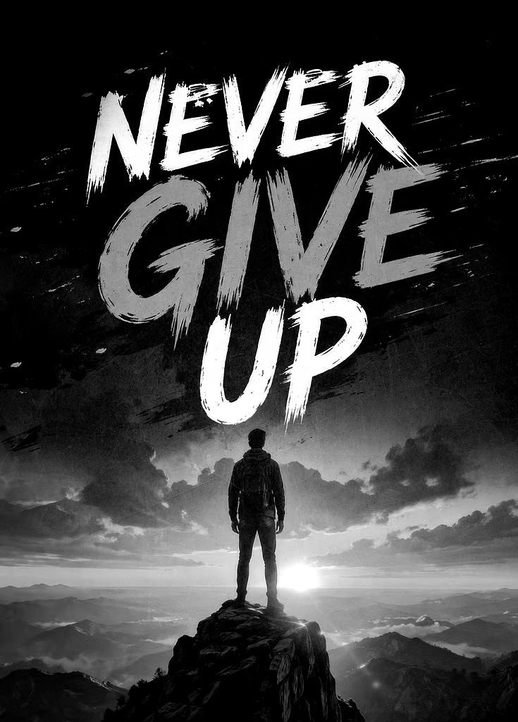 Never Give Up metal poster artwork